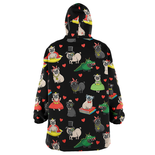Pugs Dogs Lovers Snug Hoodie AOP - Christmas/Halloween Gift