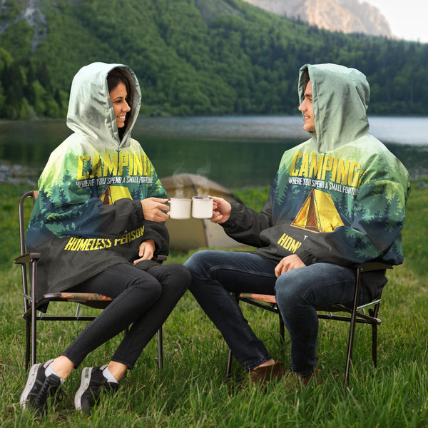 Live Like a Homeless Person Camping Homeless Man - Snug Hoodie AOP