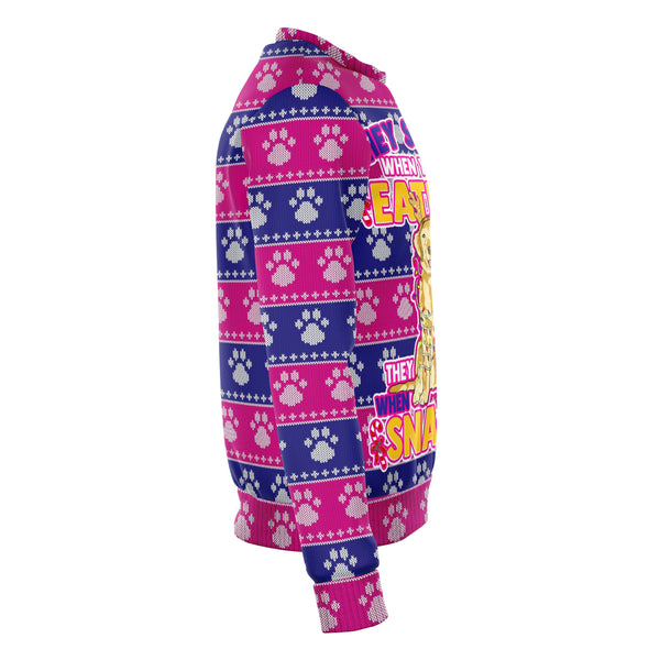 Golden Retriever Dogs Ugly Xmas Sweatshirt AOP See You Eating Snacks - Christmas/Halloween Gift