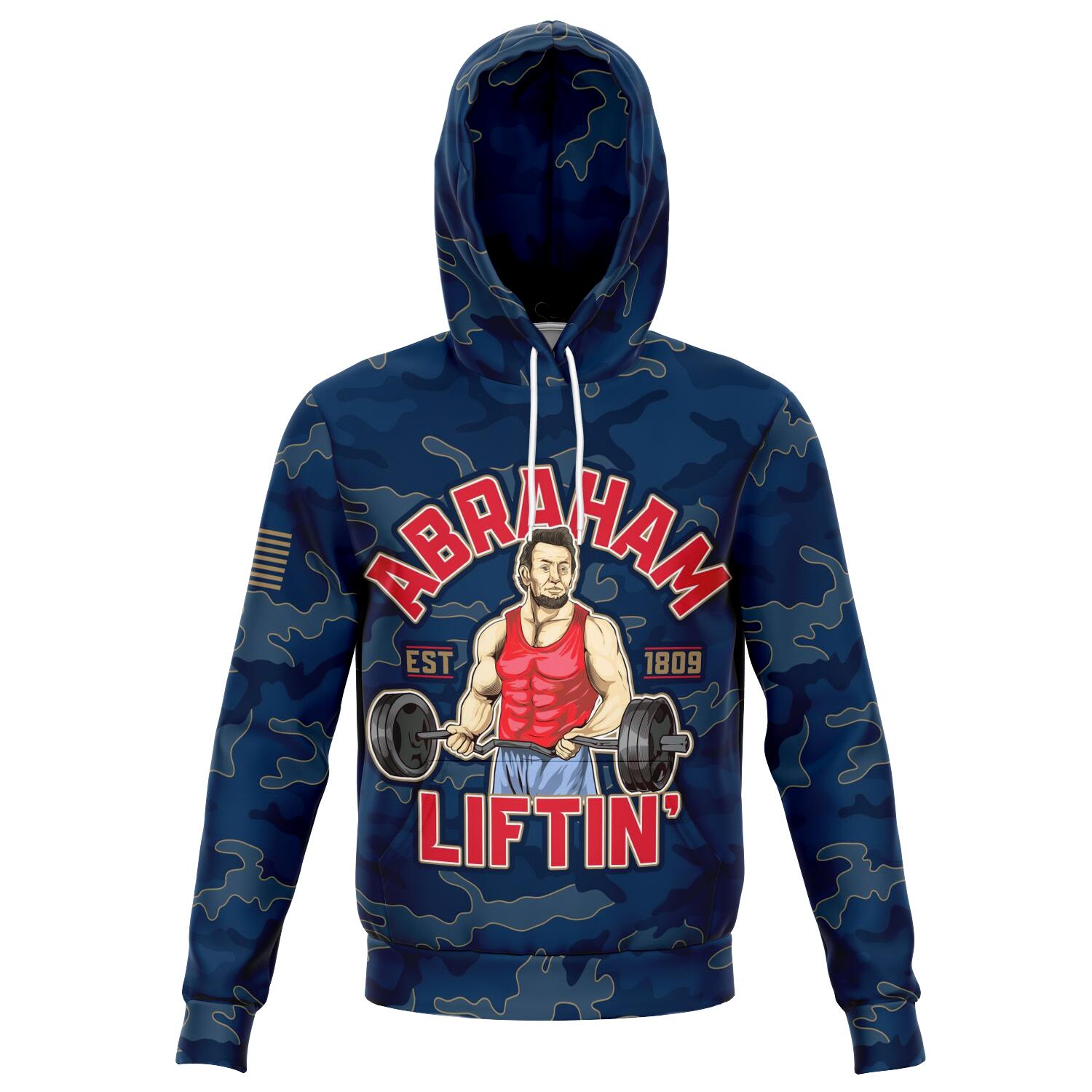 Abraham Liftin'Funny USA Weight Lifting Mens Political Offensive Hoodie - Christmas/Halloween Gift
