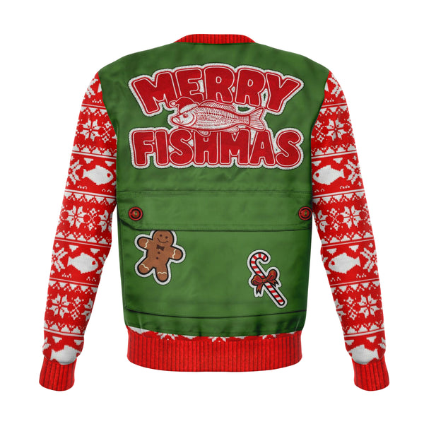 Merry Fishmas Athletic Ugly Sweatshirt AOP - Christmas Gift