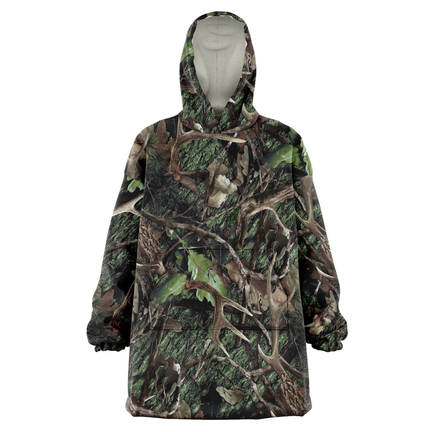 Green Hunting Camouflage Snug Hoodie AOP - Christmas/Halloween Gift