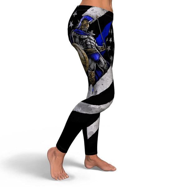 Police Blue Line USA Warrior Leggings AOP - Christmas/Halloween