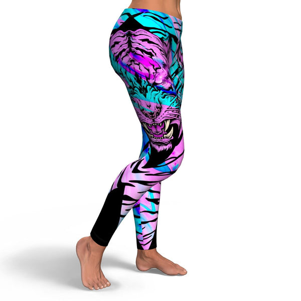 Neon Tiger AOP Leggings Animals Tiger Design - Christmas/Halloween Gift