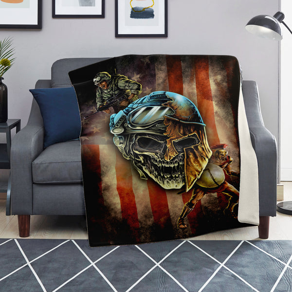 Spartan Warrior Soldier Premium Microfleece Blanket 3D AOP - Christmas Gift for Men and Women