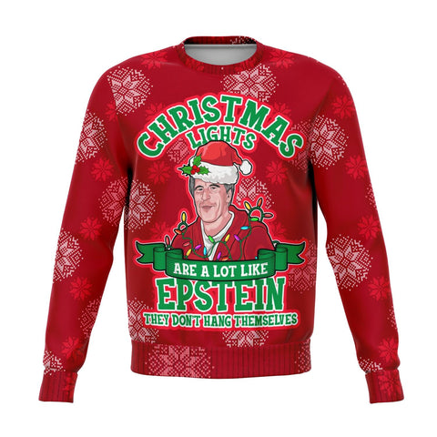 Christmas Lights EPSTEIN  Sweatshirt Ugly Xmas sweater Christmas party funny