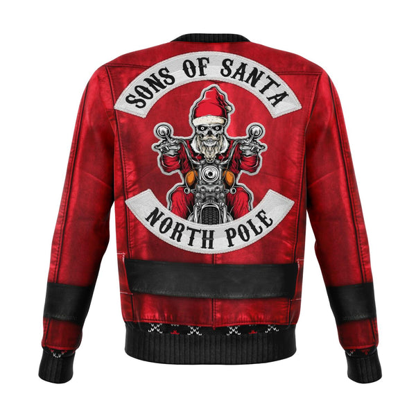 Red Sons of Santa Motorcycle Ugly Xmas Design - Fashion Sweatshirt