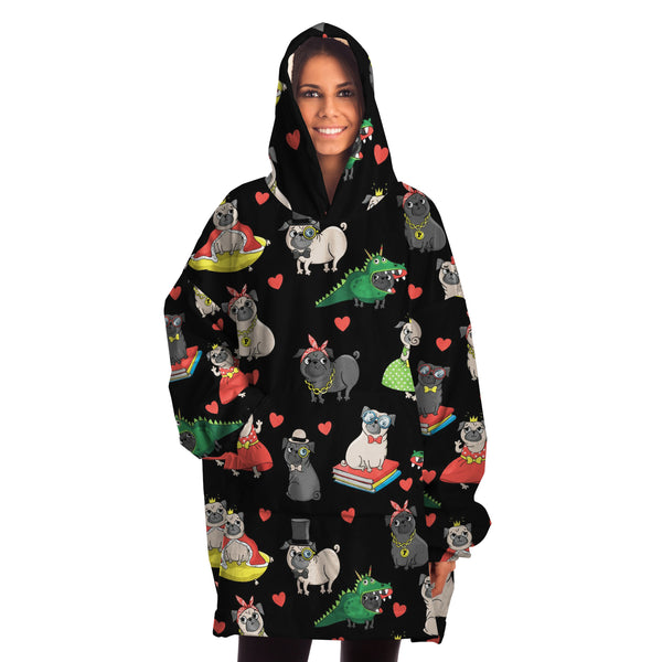 Pugs Dogs Lovers Snug Hoodie AOP - Christmas/Halloween Gift