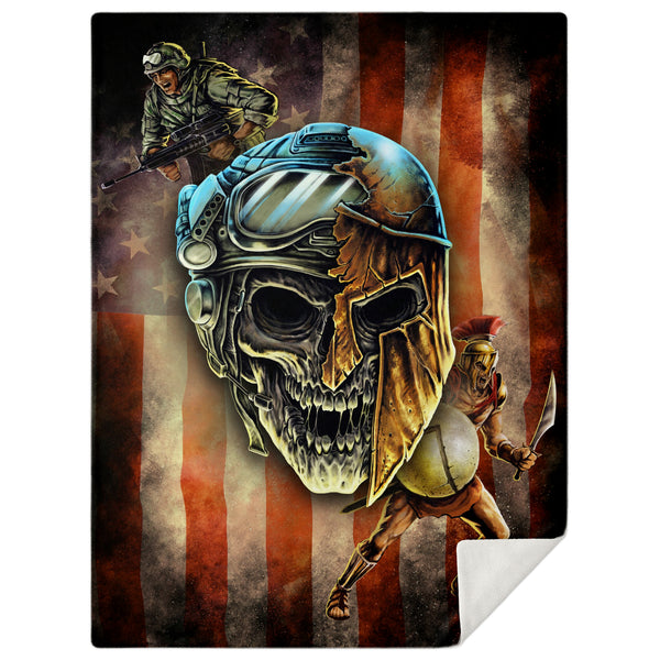 Spartan Warrior Soldier Premium Microfleece Blanket 3D AOP - Christmas Gift for Men and Women