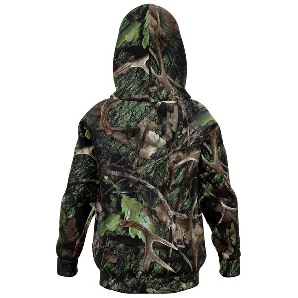 Green Camo Hunting Camouflage Design Xmas - Fashion Kids Hoodie