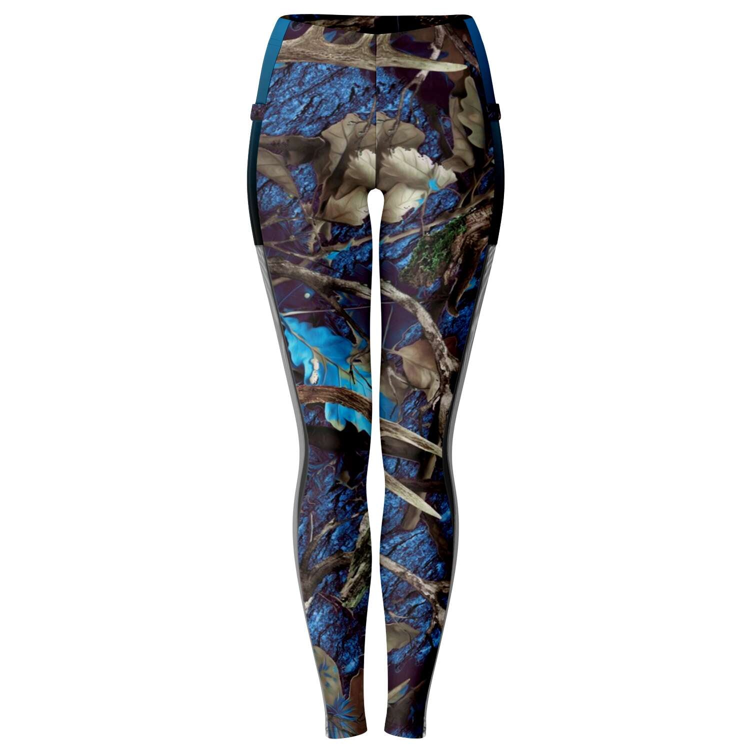 Turquoise Hunting Camouflage White Mesh Pocket Legging AOP - Christmas/Halloween Gift