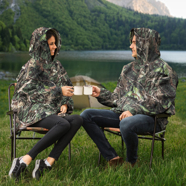 Green Hunting Camouflage Snug Hoodie AOP - Christmas/Halloween Gift