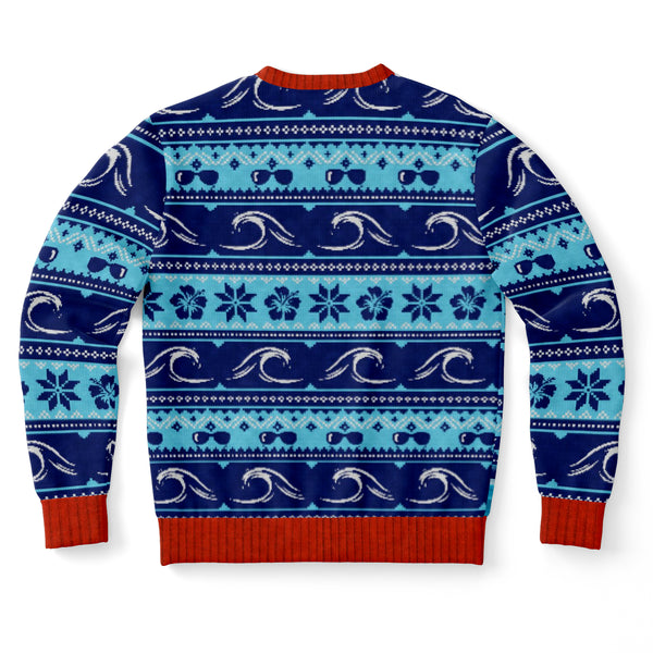 Surfing Swells Santa Fashion Funny Ugly Sweatshirt AOP - Xmas Gift