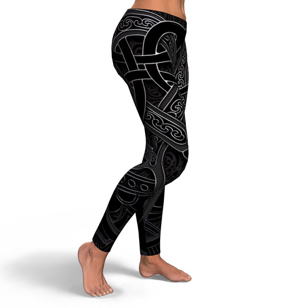 Celtic Leggings AOP Celtic Vikings (Black) - Christmas/Halloween Gift