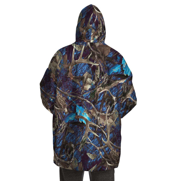 Turquoise Hunting Camouflage Snug Hoodie AOP - Christmas/Halloween Gift