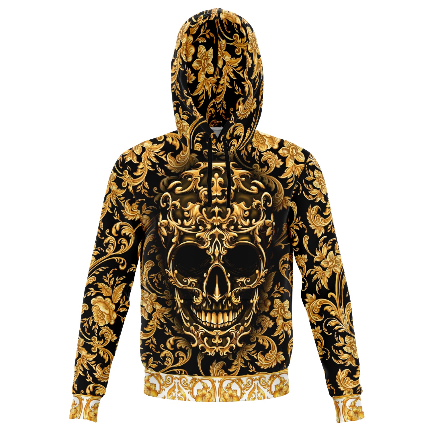 Baroque Skull Athletic Hoodie AOP - Christmas Gift for Men and Women
