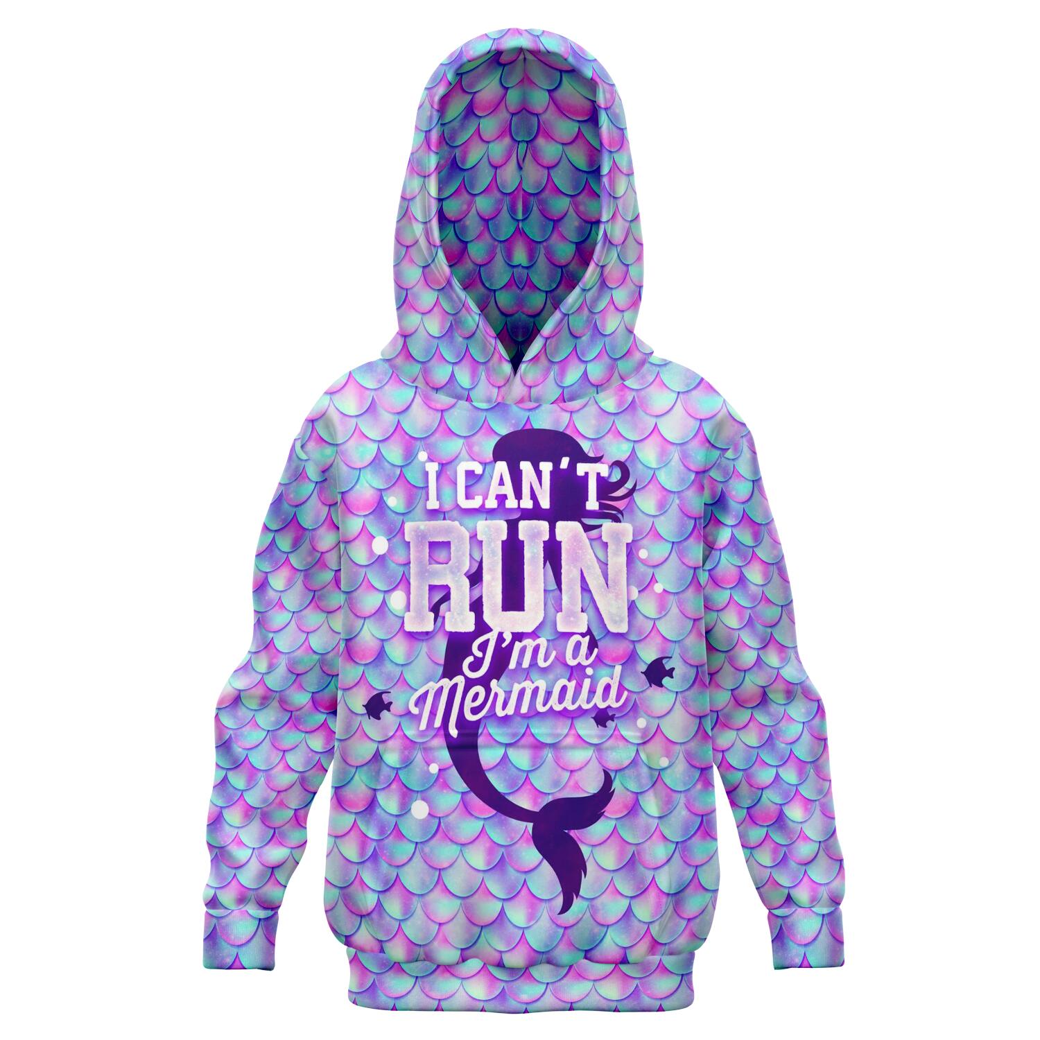 I'm a Mermaid I Can't RUN Xmas Design - Fashion Kids Hoodie