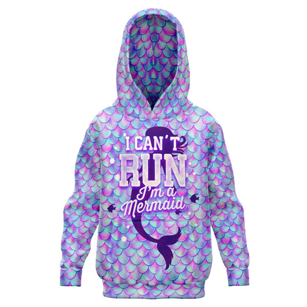 I'm a Mermaid I Can't RUN Xmas Design - Fashion Kids Hoodie