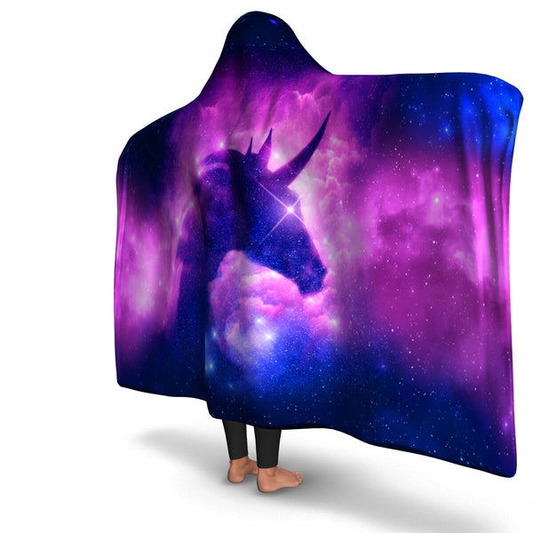 Unicorn Galaxy Hooded Blanket AOP - Christmas/Halloween Gift for Unicorn Lovers