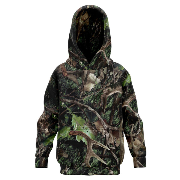 Green Camo Hunting Camouflage Design Xmas - Fashion Kids Hoodie