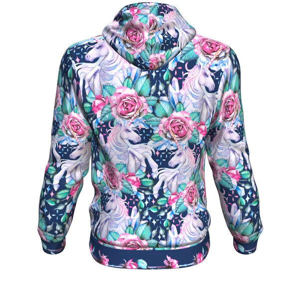 Unicorn Roses AOP Hoodie Unicorn Flowers Floral Design - Christmas/Halloween Gift