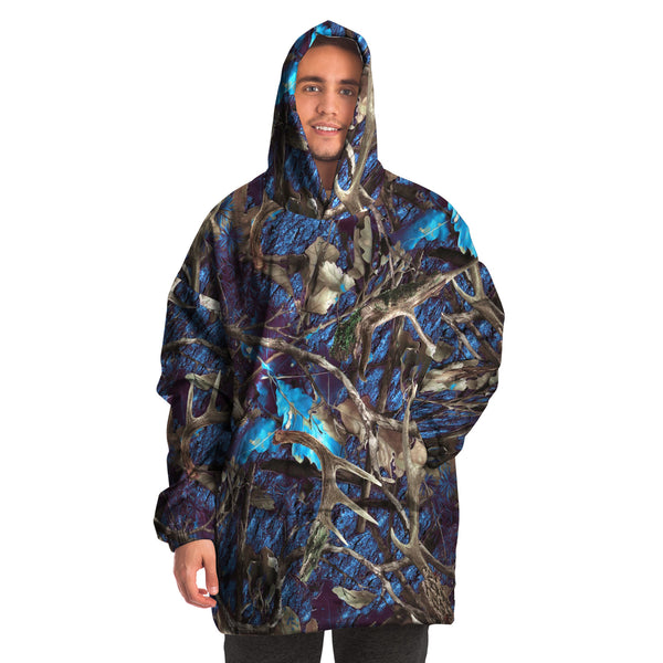 Turquoise Hunting Camouflage Snug Hoodie AOP - Christmas/Halloween Gift