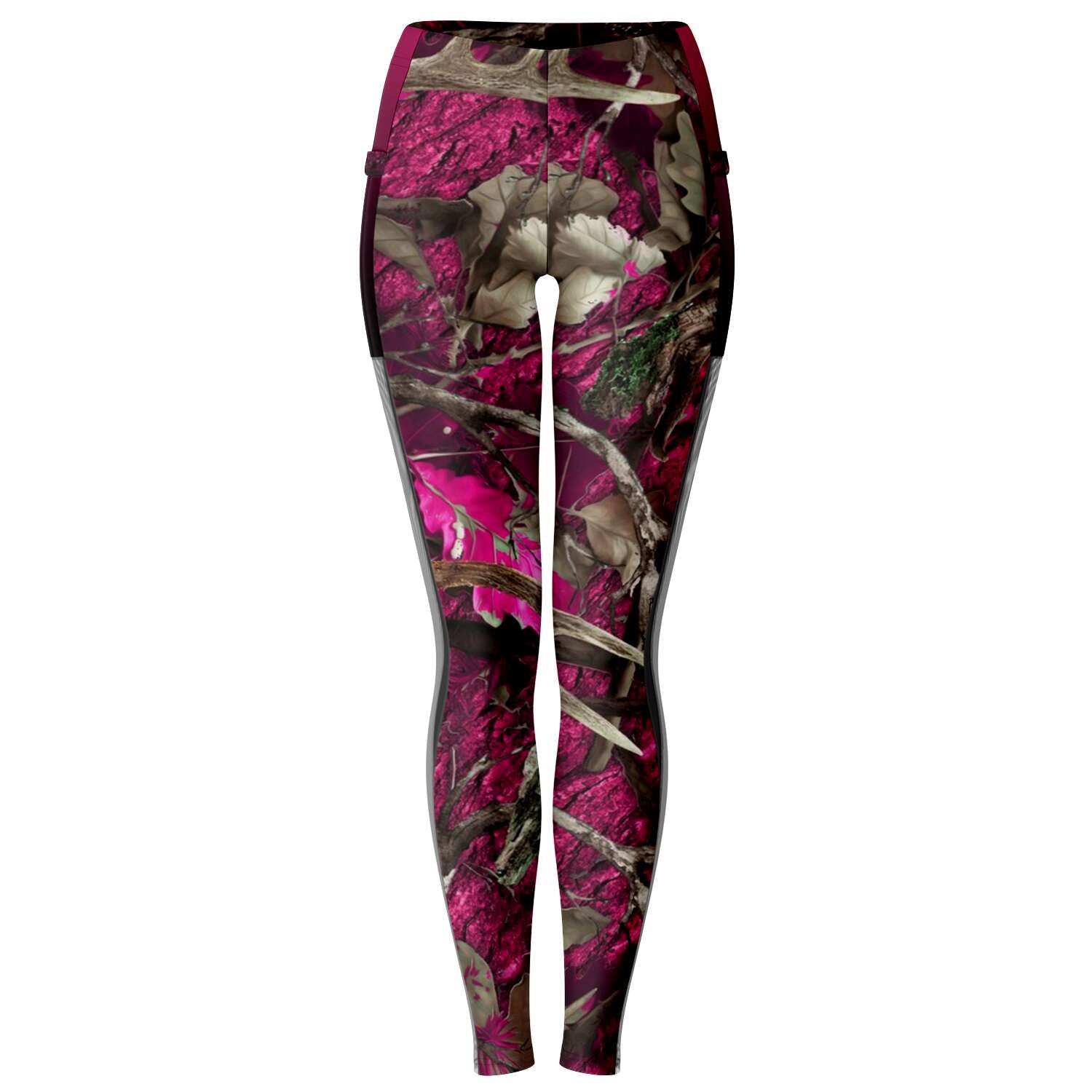 Pink Hunting Camouflage White Mesh Pocket Legging AOP - Christmas/Halloween Gift
