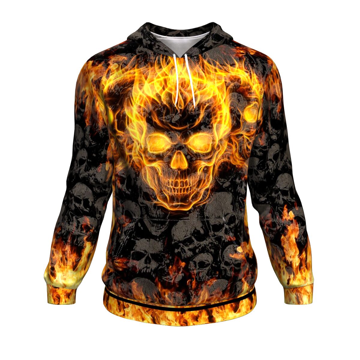 Skin In Sideways Hoodie AOP Skull Motorcycle - Chrstmas/Halloween Gift