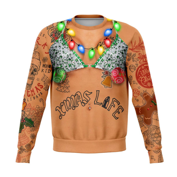 Funny Bikini Ugly Christmas Sweatshirt AOP Xmas Life Design - Christmas/Halloween Gift