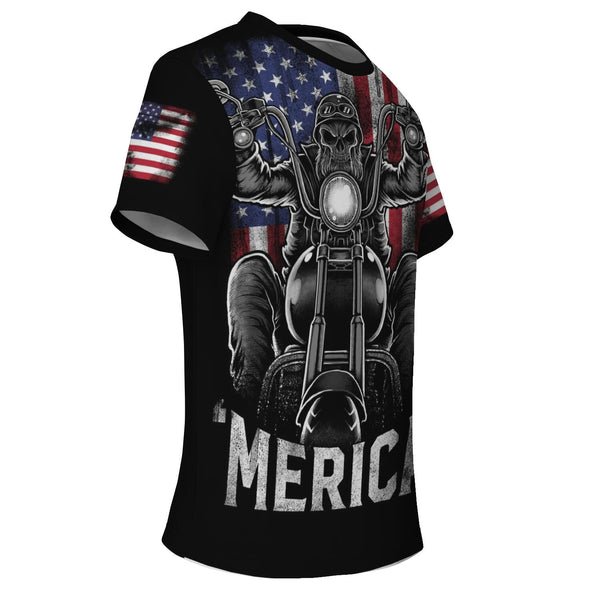 MERICA MotorCycle Tshirt 4th of July Special Design High Quality