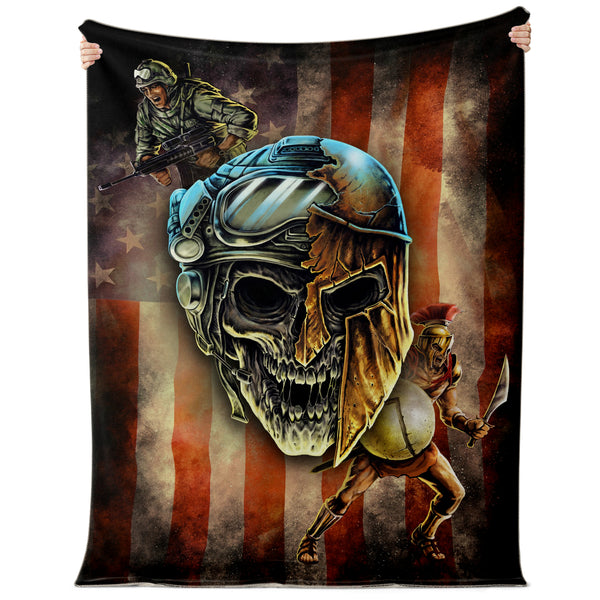 Spartan Warrior Soldier Premium Microfleece Blanket 3D AOP - Christmas Gift for Men and Women