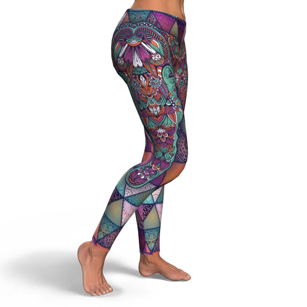 Mandala Elephant AOP Leggings Tatto Design - Christmas/Halloween Gift