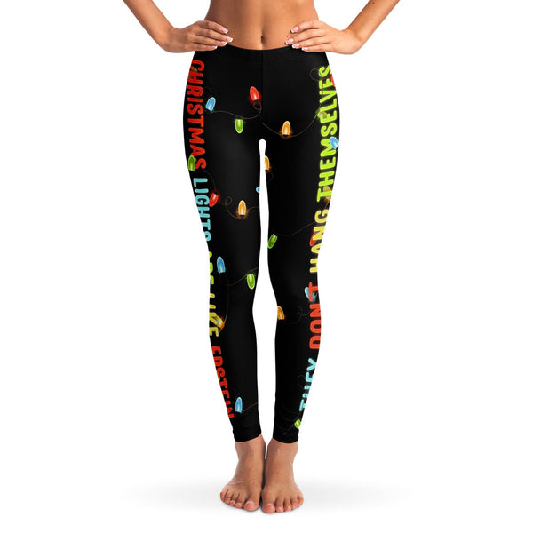 Funny premium Leggings CHRISTMAS LIGHTS ARE LIKE EPSTEIN Don't Hang Themselves - Ugly Xmas Gifts