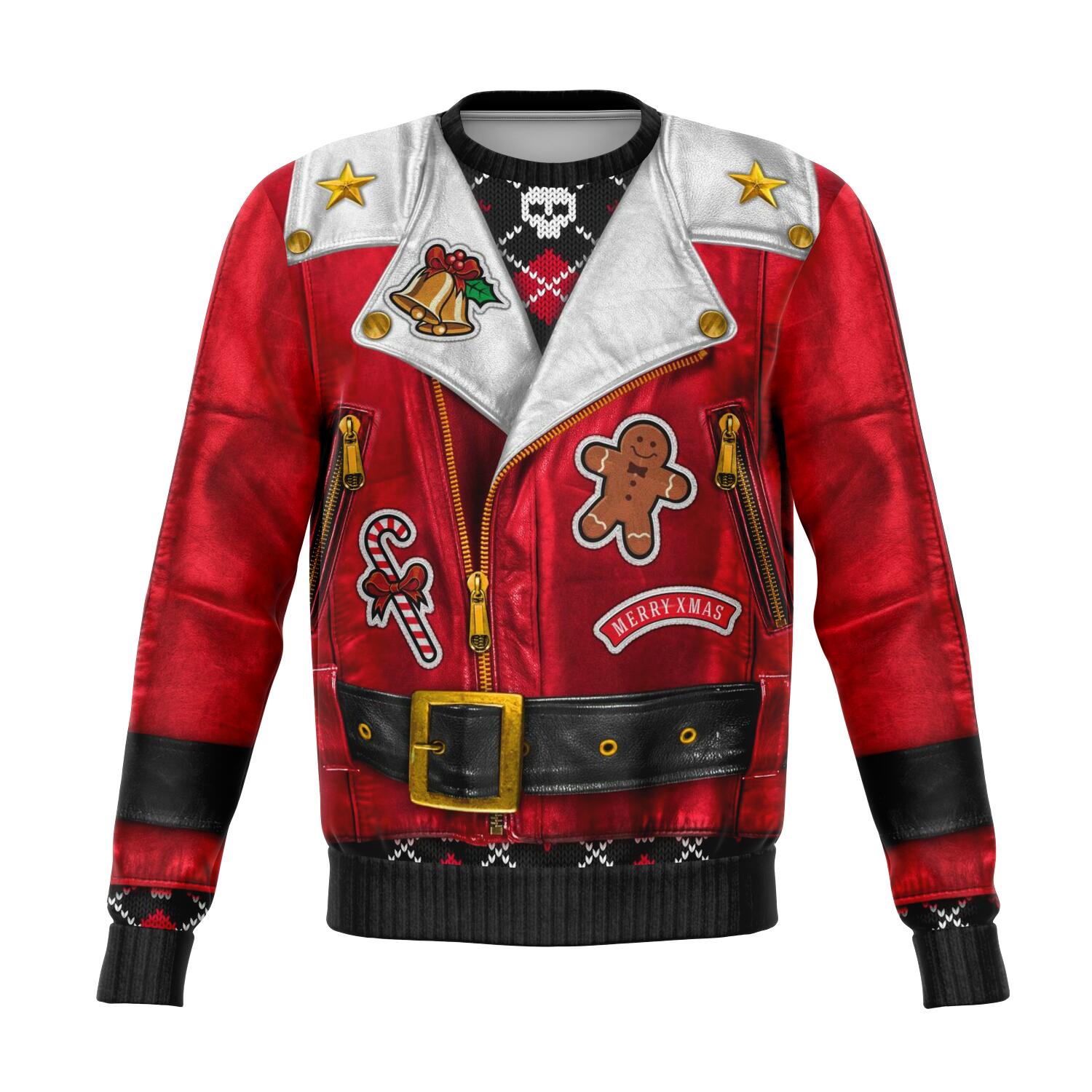 Red Sons of Santa Motorcycle Ugly Xmas Design - Fashion Sweatshirt
