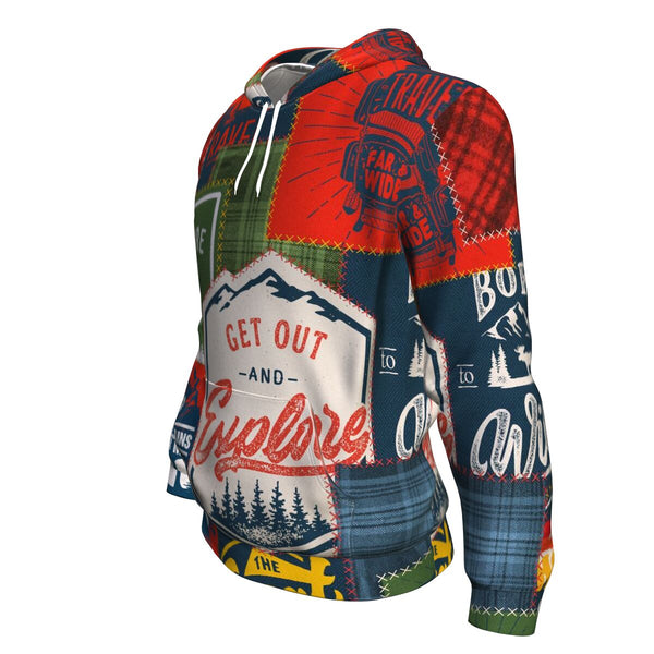 Camping Patchwork #1 Hoodie AOP - Christmas/Halloween Gift for Camping Lovers