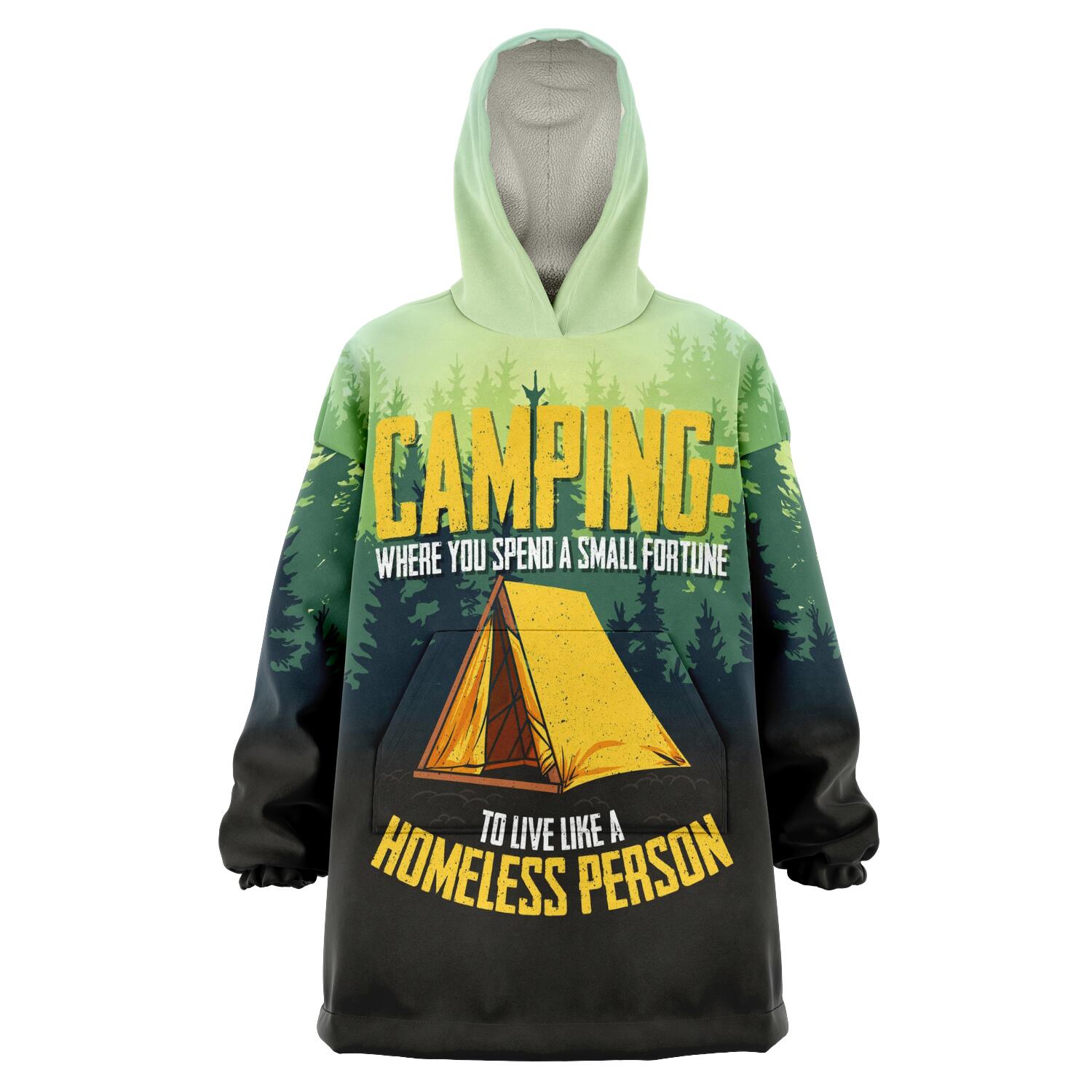 Live Like a Homeless Person Camping Homeless Man - Snug Hoodie AOP
