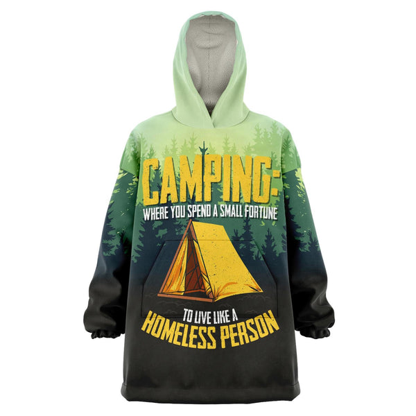 Live Like a Homeless Person Camping Homeless Man - Snug Hoodie AOP