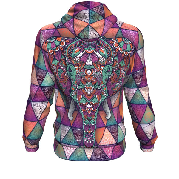 Mandala Elephant AOP Hoodie Tatto Design - Christmas/Halloween Gift