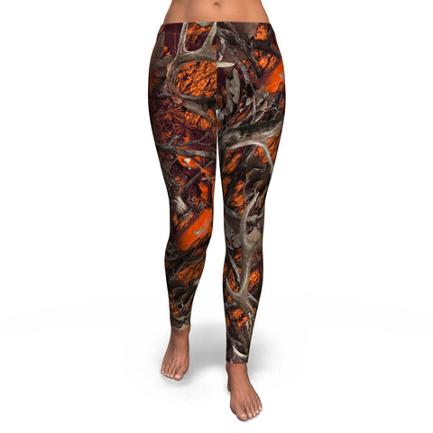Orange Hunting Leggings AOP - Christmas/Halloween Gift for Hunting Lovers