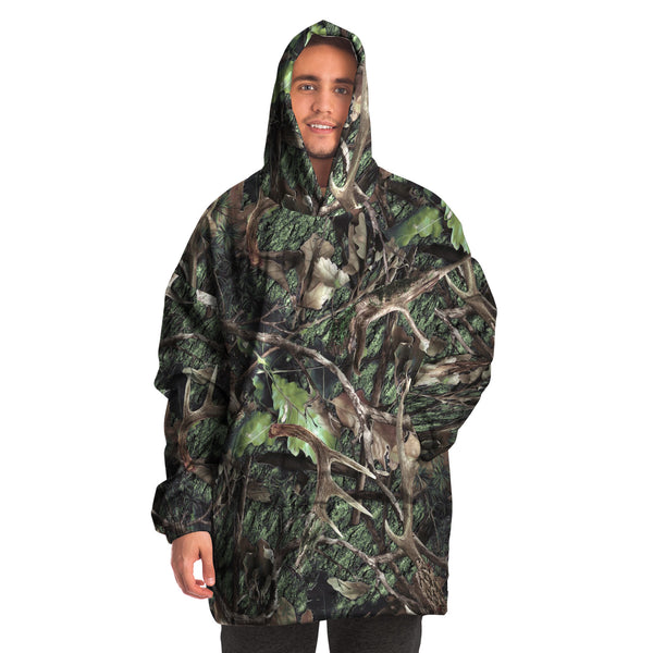 Green Hunting Camouflage Snug Hoodie AOP - Christmas/Halloween Gift
