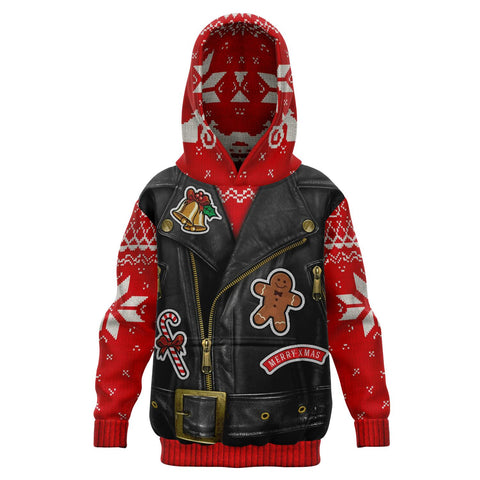 Sons of Santa Motorcycle Skull Ugly Xmas Design - Fashion Kids Hoodie
