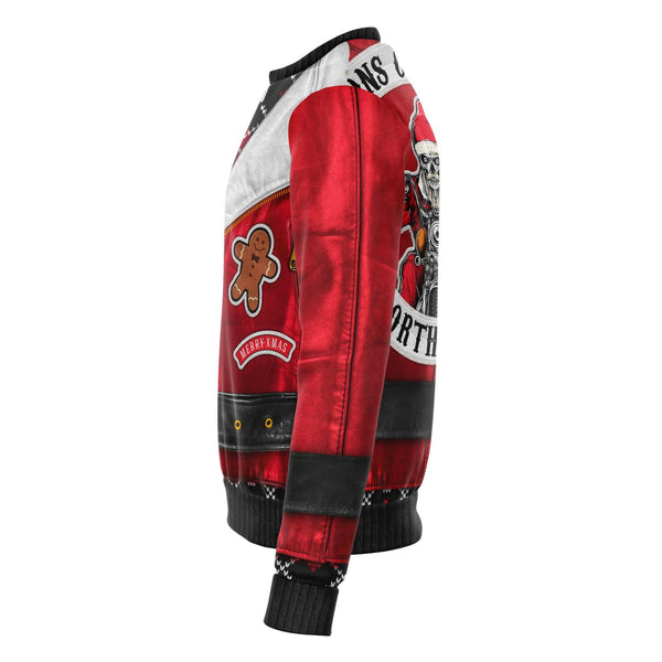 Red Sons of Santa Motorcycle Ugly Xmas Design - Fashion Sweatshirt