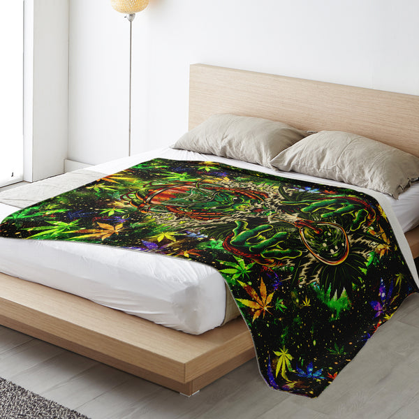 Cannabeast Premium Microfleece Blanket AOP - Christmas Gift for Men and Women