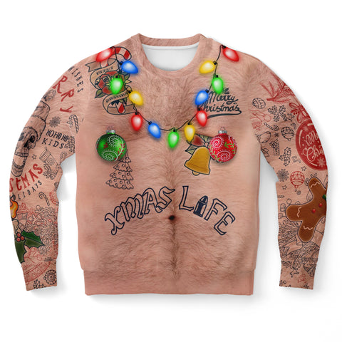 Funny Topless Fashion Ugly Sweatshirt AOP - Xmas Gift