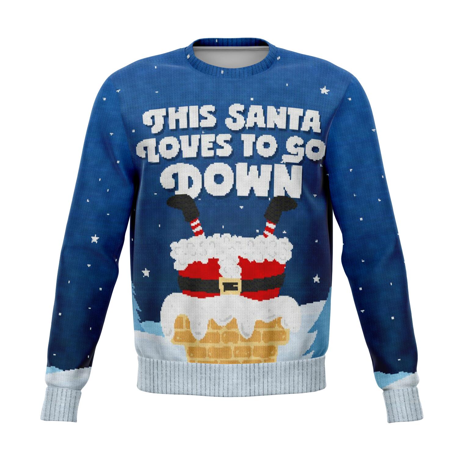 Santa Goes Down Ugly Xmas Design - Fashion Sweatshirt