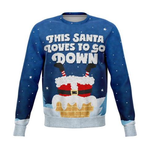 Santa Goes Down Ugly Xmas Design - Fashion Sweatshirt