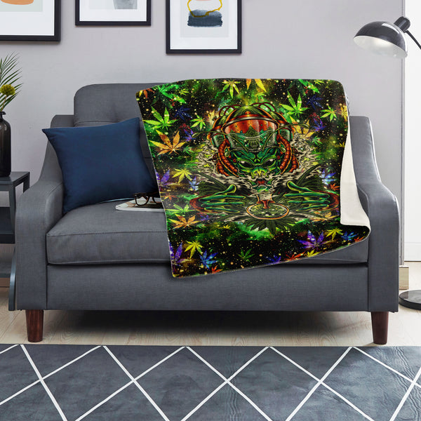 Cannabeast Premium Microfleece Blanket AOP - Christmas Gift for Men and Women