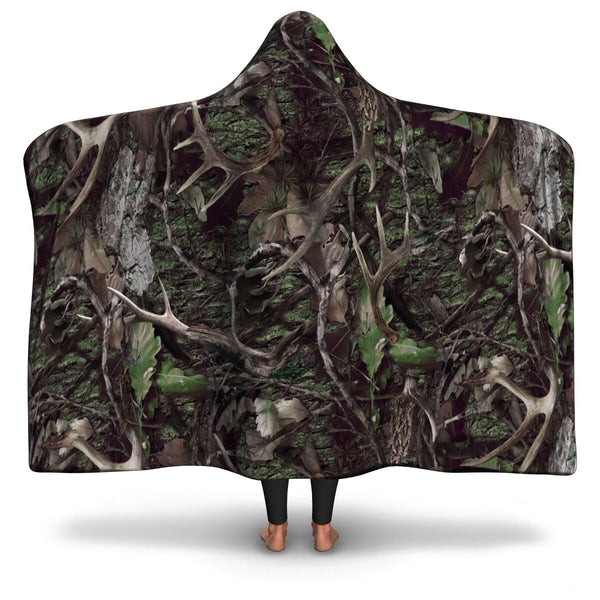 Army Hunting Hooded Blanket AOP - Christmas/Halloween Gift for Camping Lovers