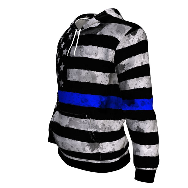 Blue Line USA Police Hoodie AOP - Halloween/Christmas Gift