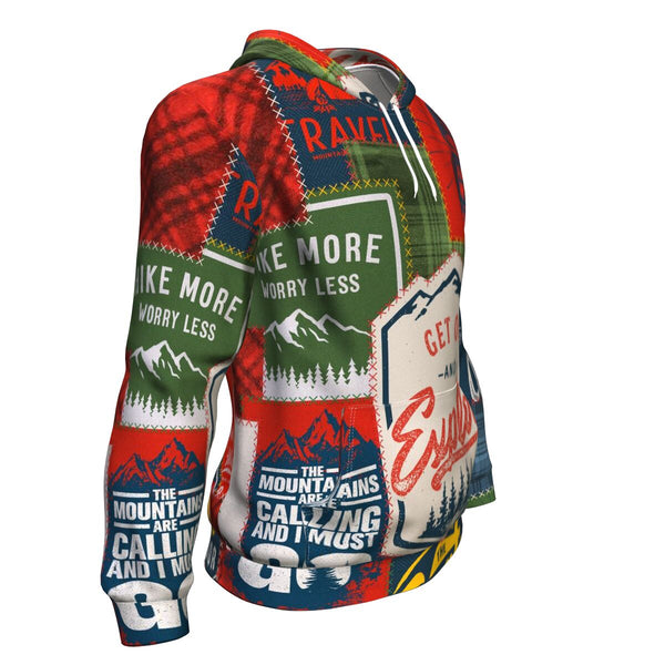 Camping Patchwork #1 Hoodie AOP - Christmas/Halloween Gift for Camping Lovers